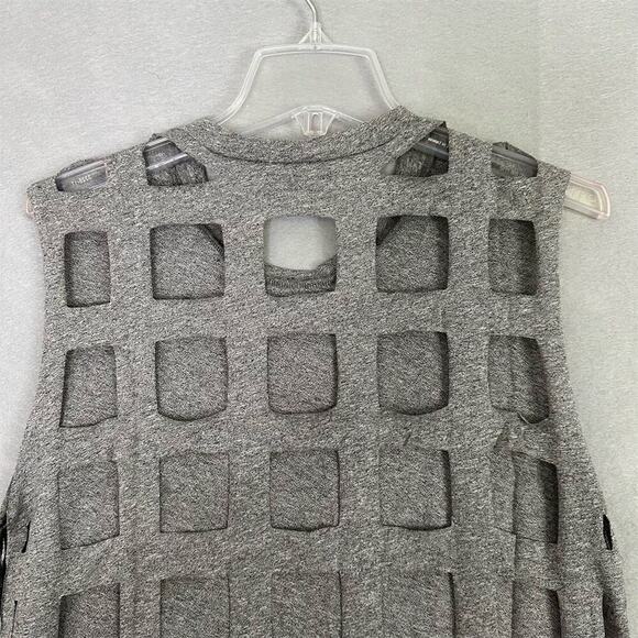 Revolve Michael Lauren Tank Top Women Sz Small Geometric Cut-Out Raw Edge USA - Picture 7 of 14